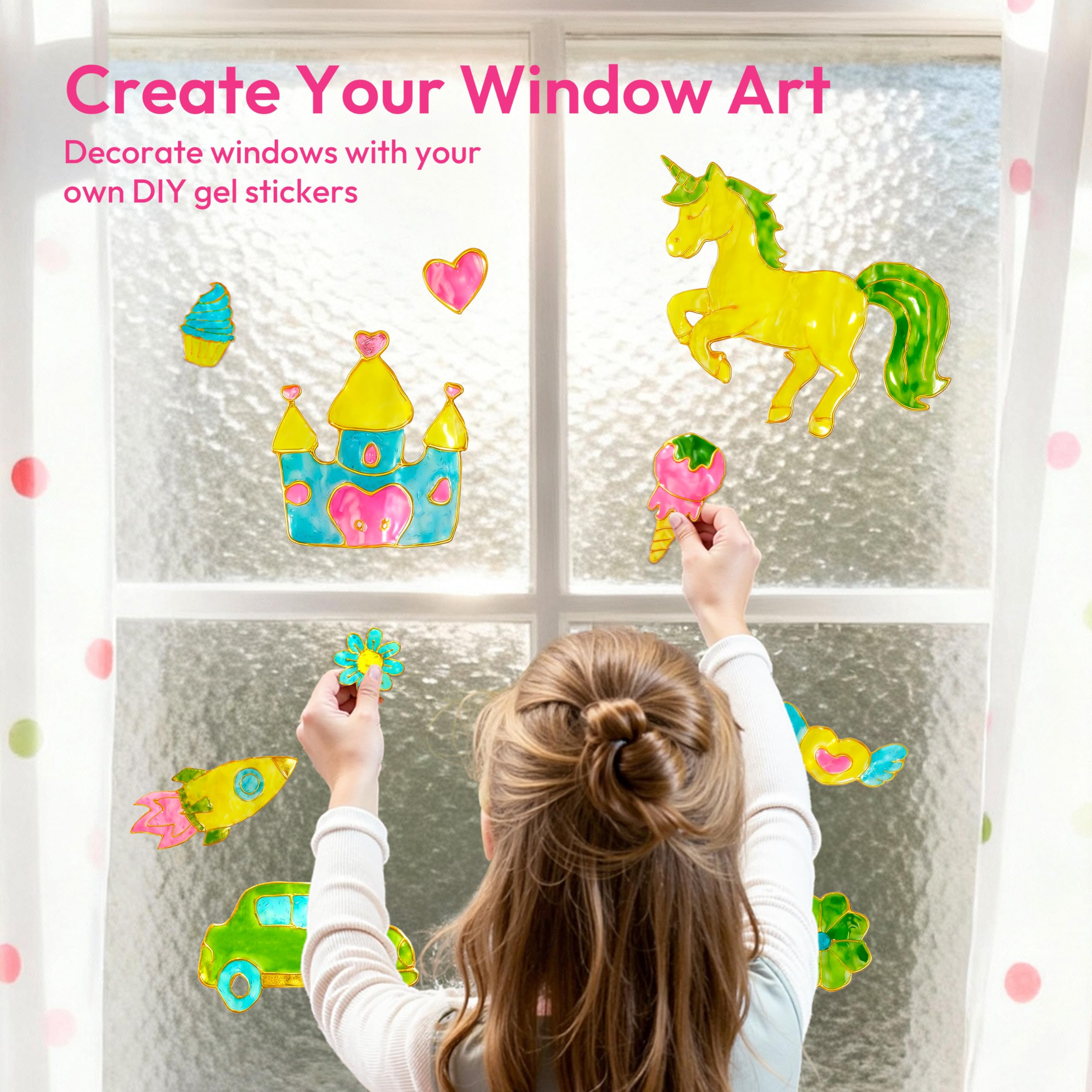 Klever Kits Gel Art Drawing Board with stickers helps kids personalize their art projects.