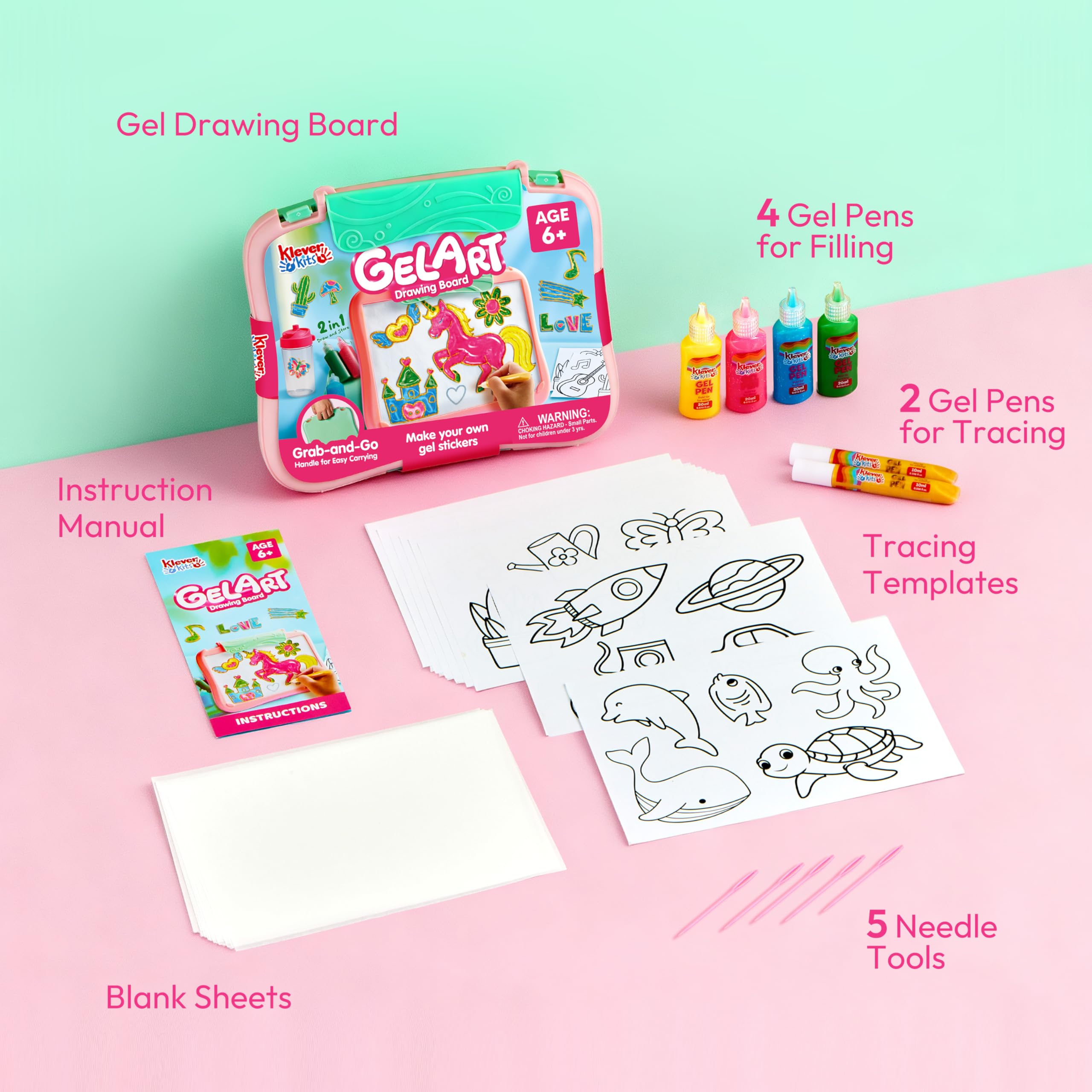 Klever Kits tracing pens help kids outline shapes with precision.