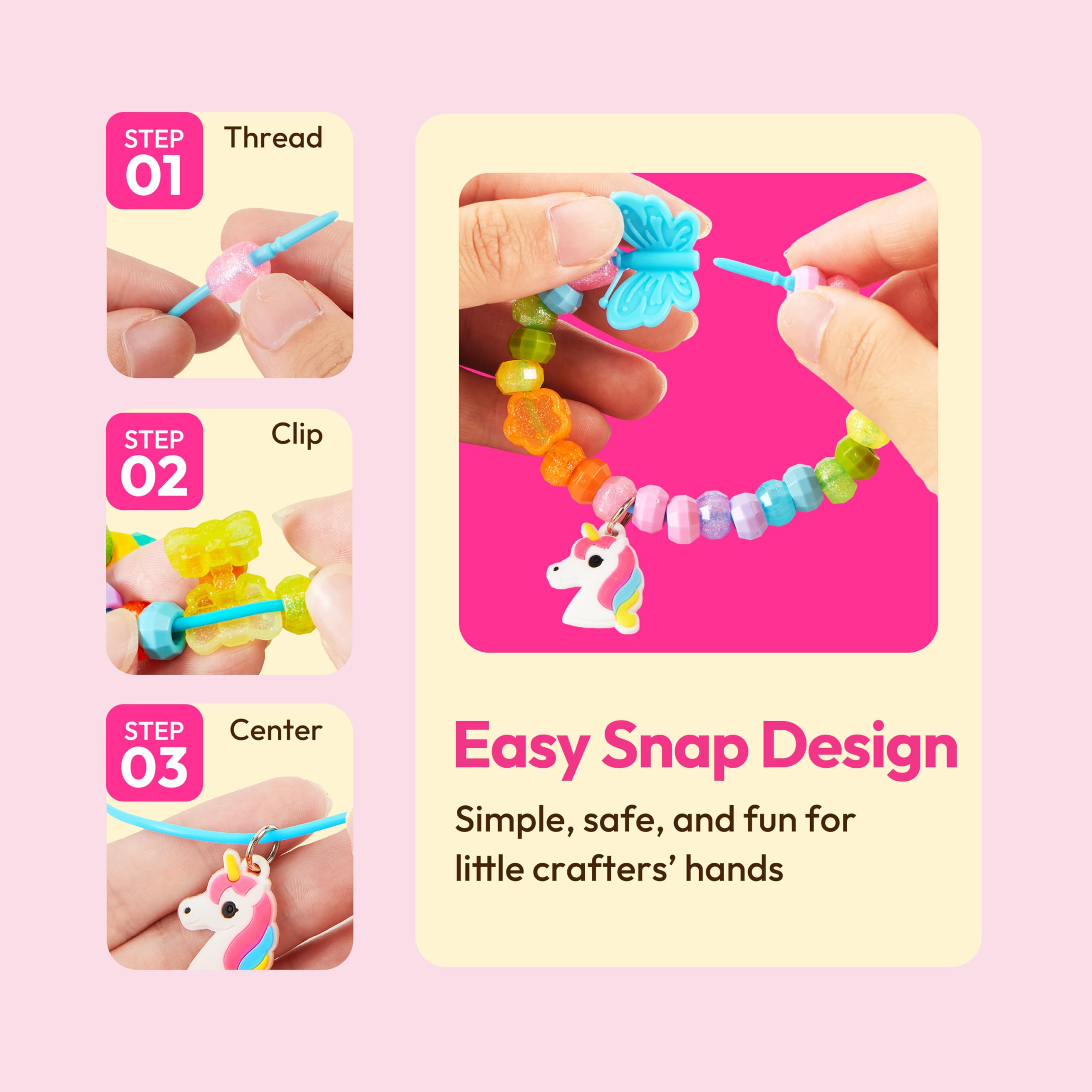 Klever Kits beads and tool setup for bracelet and necklace assembly and play