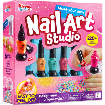 Klever Kits Kids Nail Polish Set with vibrant bottles for exciting manicures