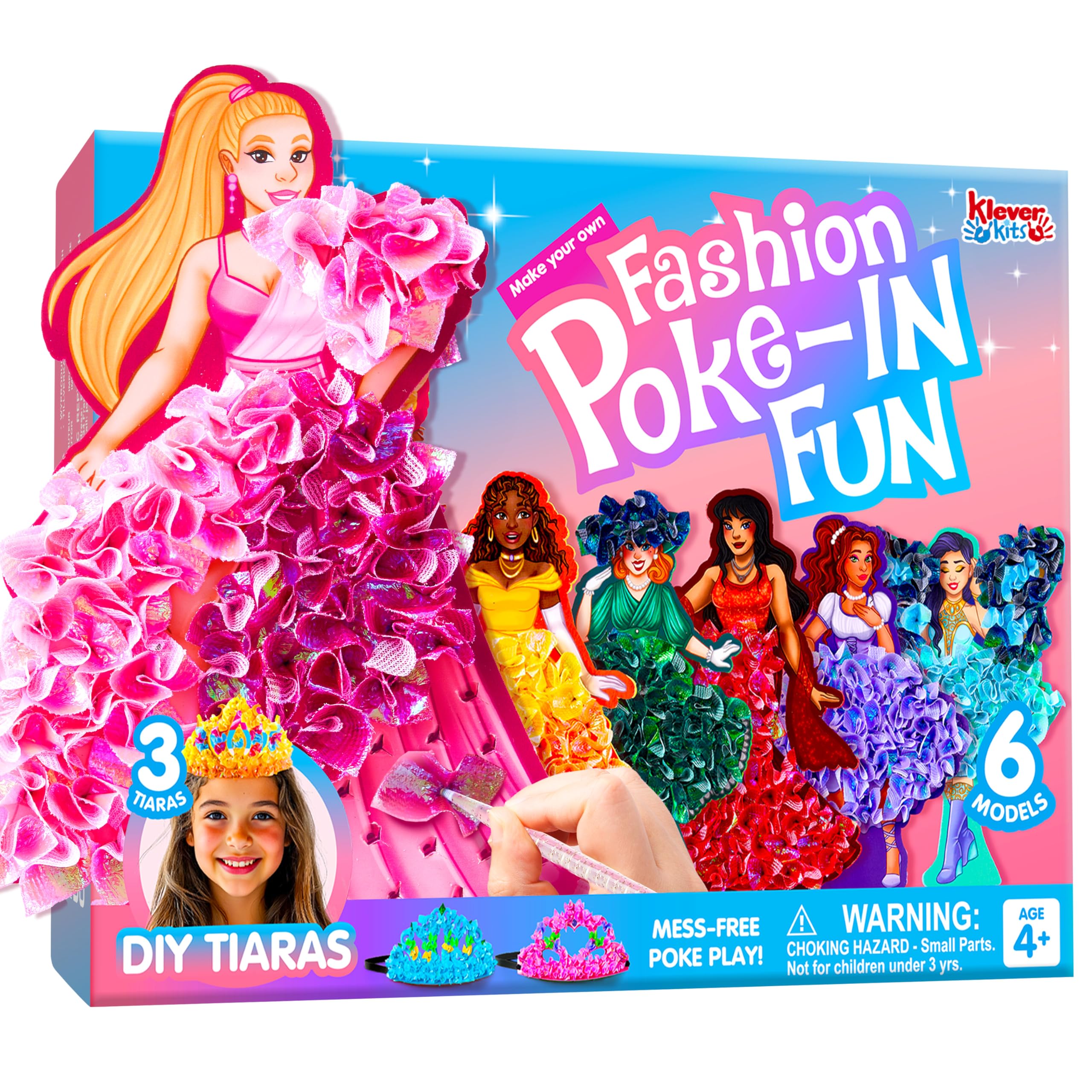 Klever Kits poke-in fun princess dress-up models for imaginative play.