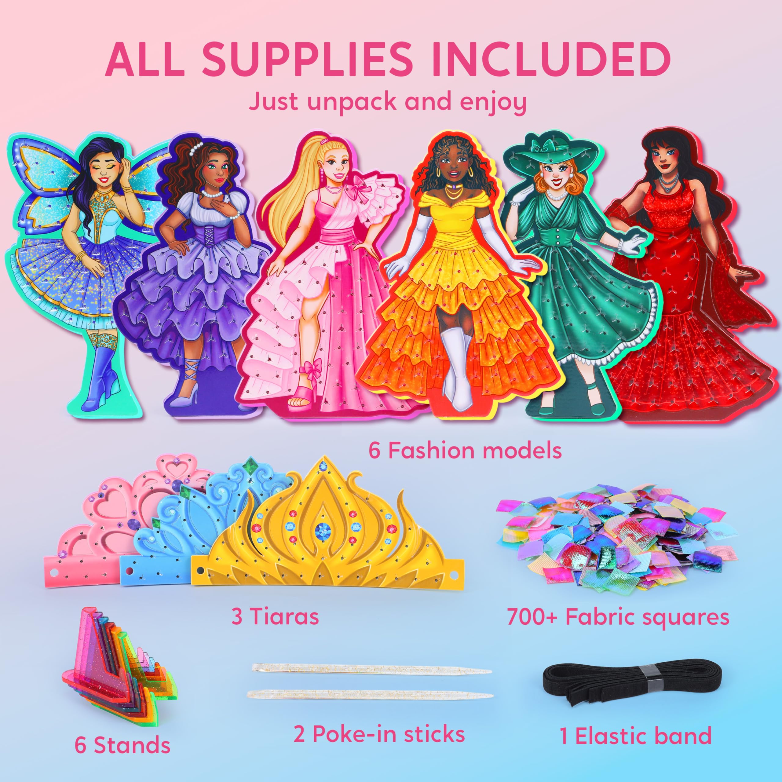 Klever Kits tiara accessories enable sparkling pretend play and customization.