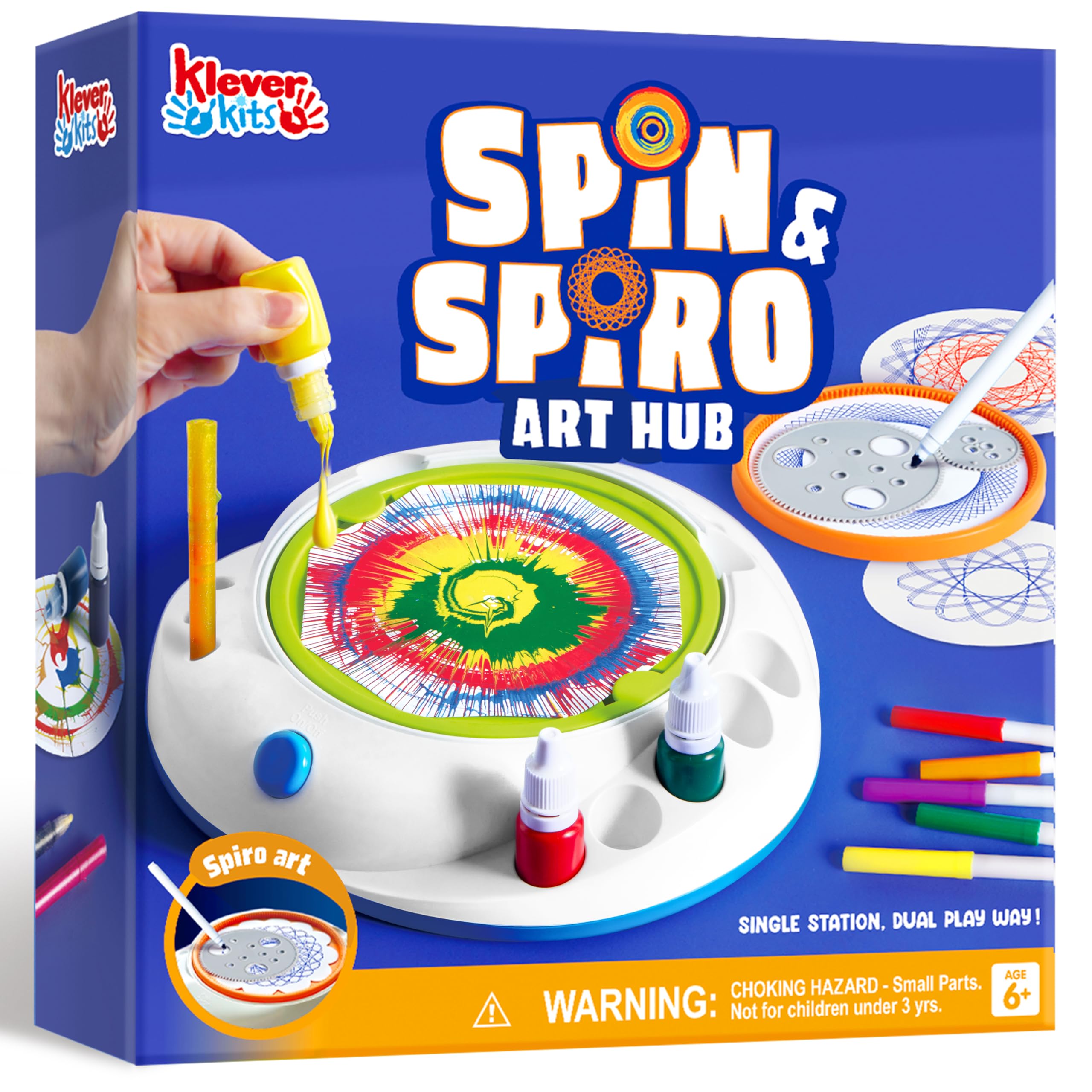 Klever Kits Spin Art station ready for two-in-one art exploration.