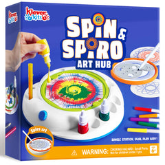 Klever Kits Spin Art station ready for two-in-one art exploration.