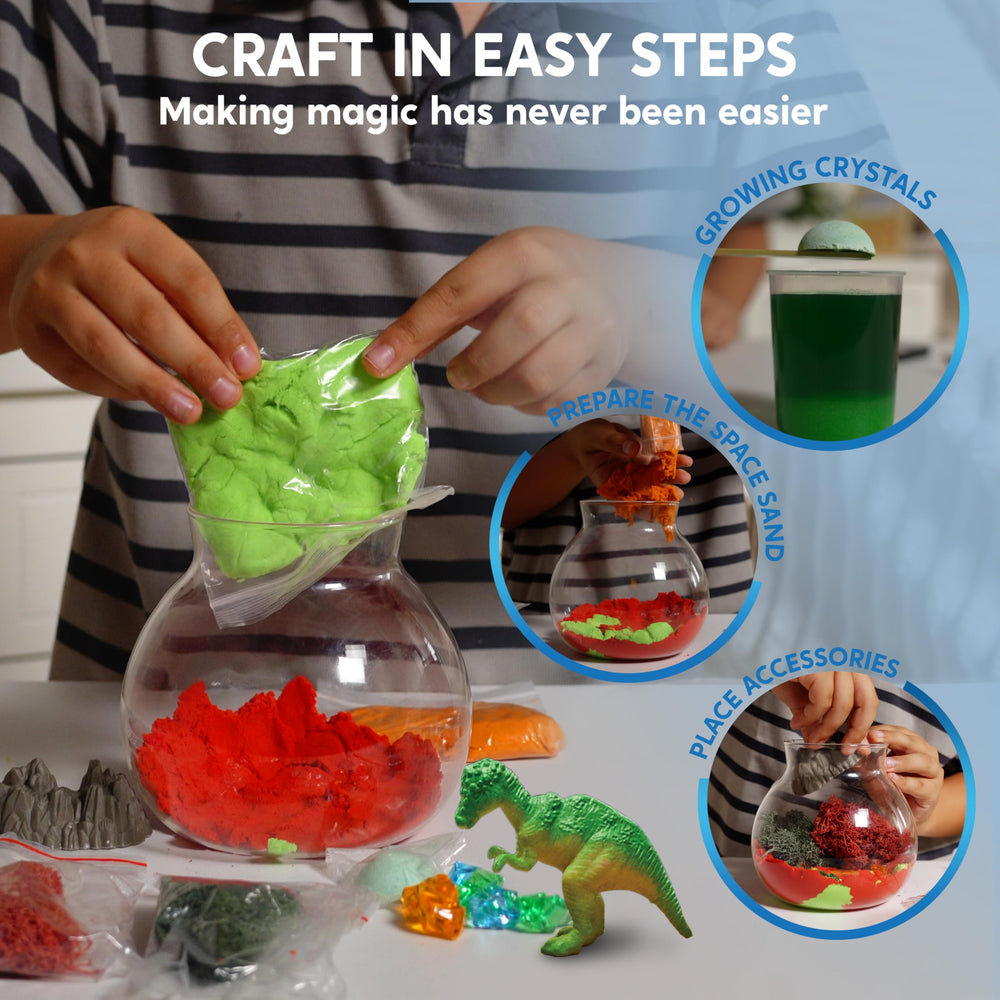 Klever Kits terrarium moss and plant create lush, realistic scenery