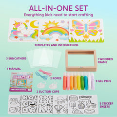 Klever Kits window art kit for unicorns using trace-and-fill technique