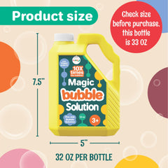 Klevly 32oz refill highlights economical, bulk bubble solution for parties.