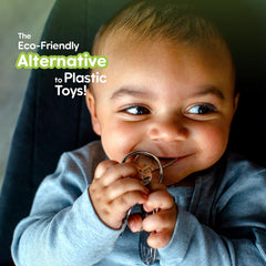 Kleynimals bear key toy provides soothing sensory engagement.