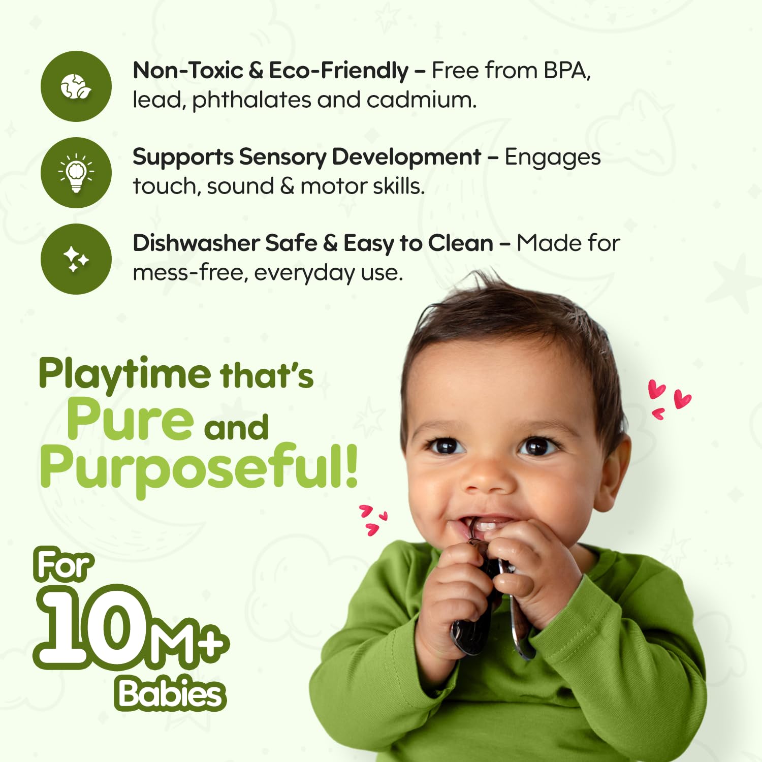 Kleynimals giraffe key toy ideal for teething-friendly exploration.