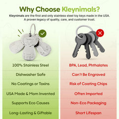 Kleynimals monkey key toy encourages grasping and fine motor skill.