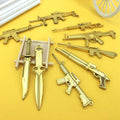 Klionjor Veteran Day golden gun cake topper for dramatic celebration