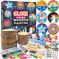 klmars Glow wooden painting kit box with all-in-one supplies for creative play