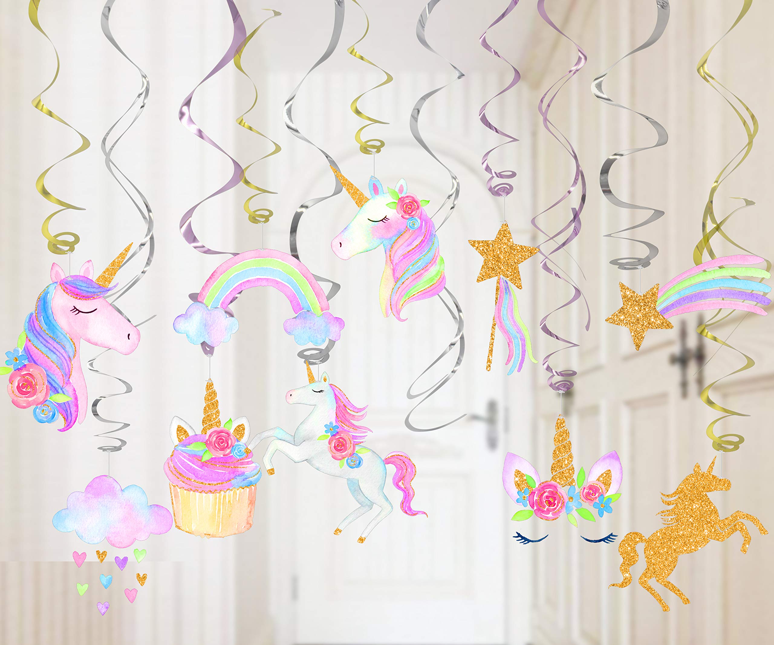 Klmars unicorn cutout swirls 7in create playful party accents