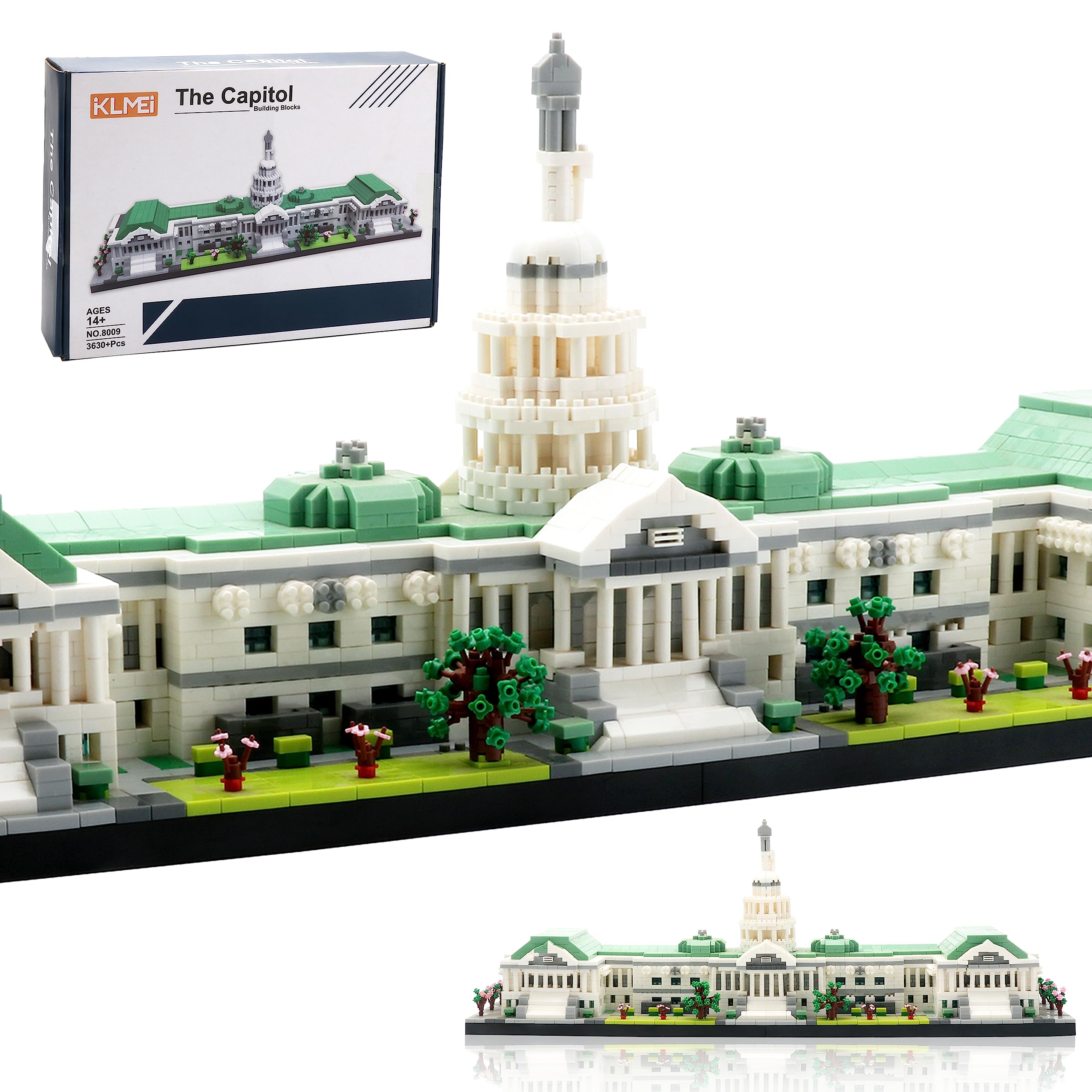 KLMEi Capitol Building assembly parts show precise micro bricks for a hands-on display.