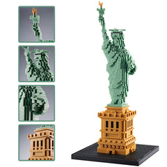 KLMEi Statue of Liberty micro blocks assembly steps guide a precise build.