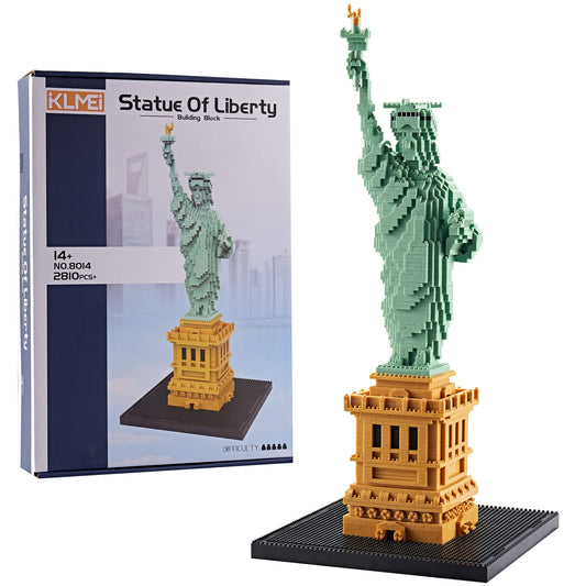 KLMEi Statue of Liberty micro blocks exterior detail for an elegant display.