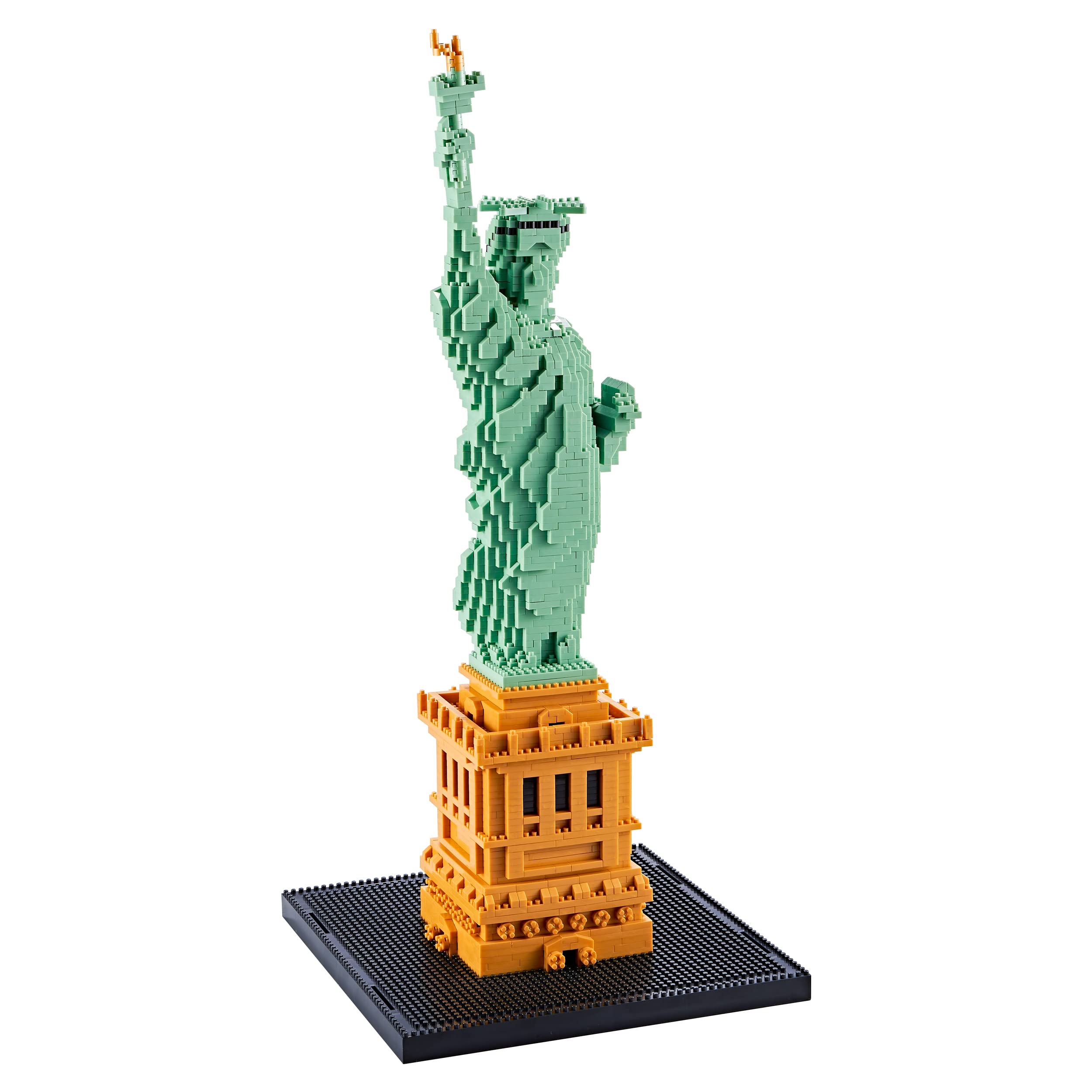 KLMEi Statue of Liberty micro blocks model enhances home or office décor.