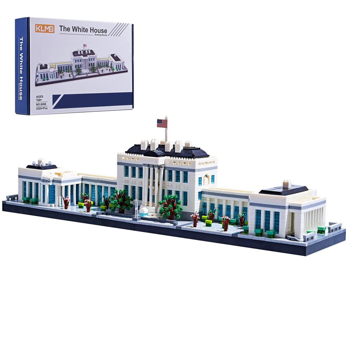 KLMEi White House architecture set packaging highlights a premium display option for home offices.