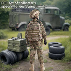 Klocerg children's army vest: adjustable fit for growing kids during role play