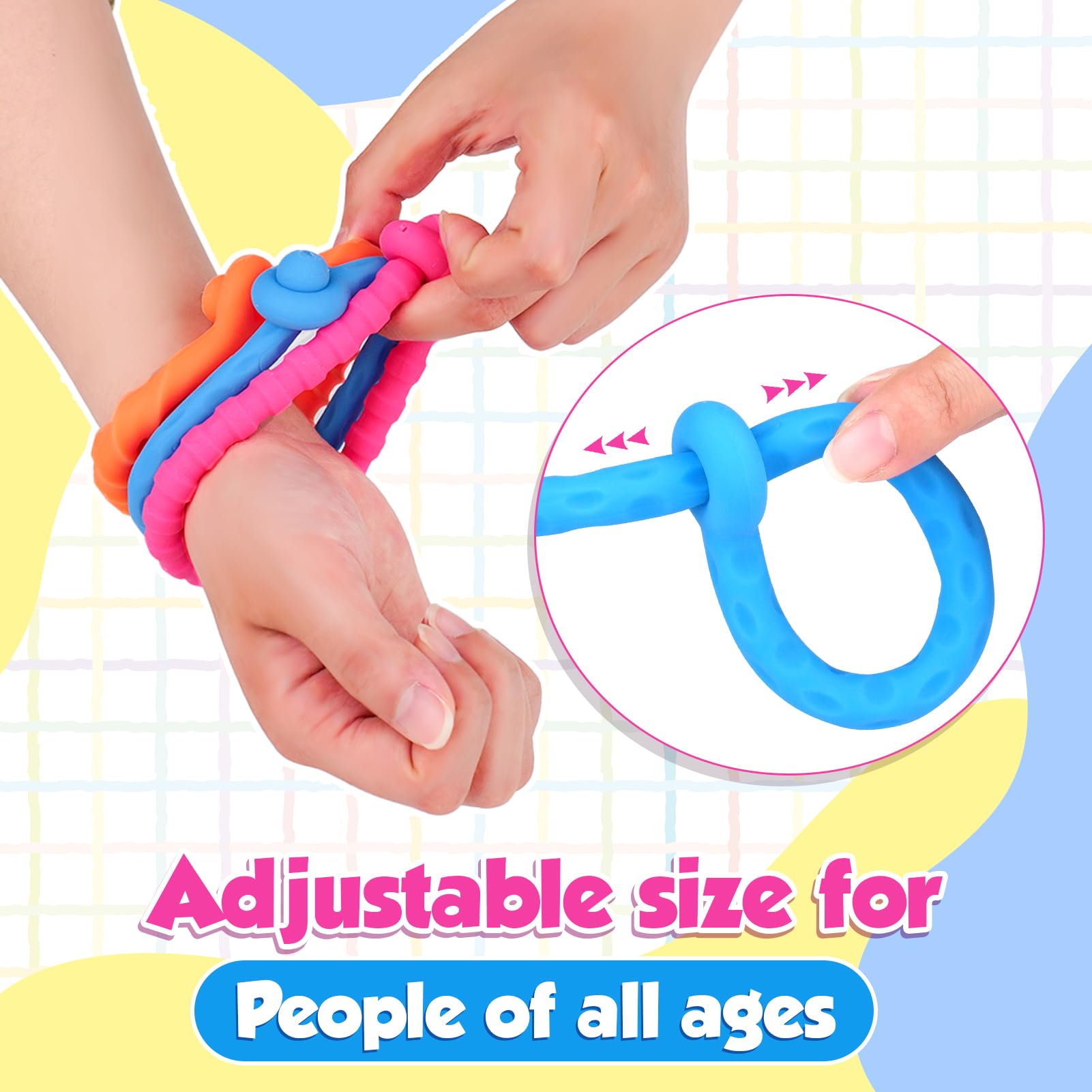 KLT adjustable fidget wristband fits any wrist size for discreet stress relief