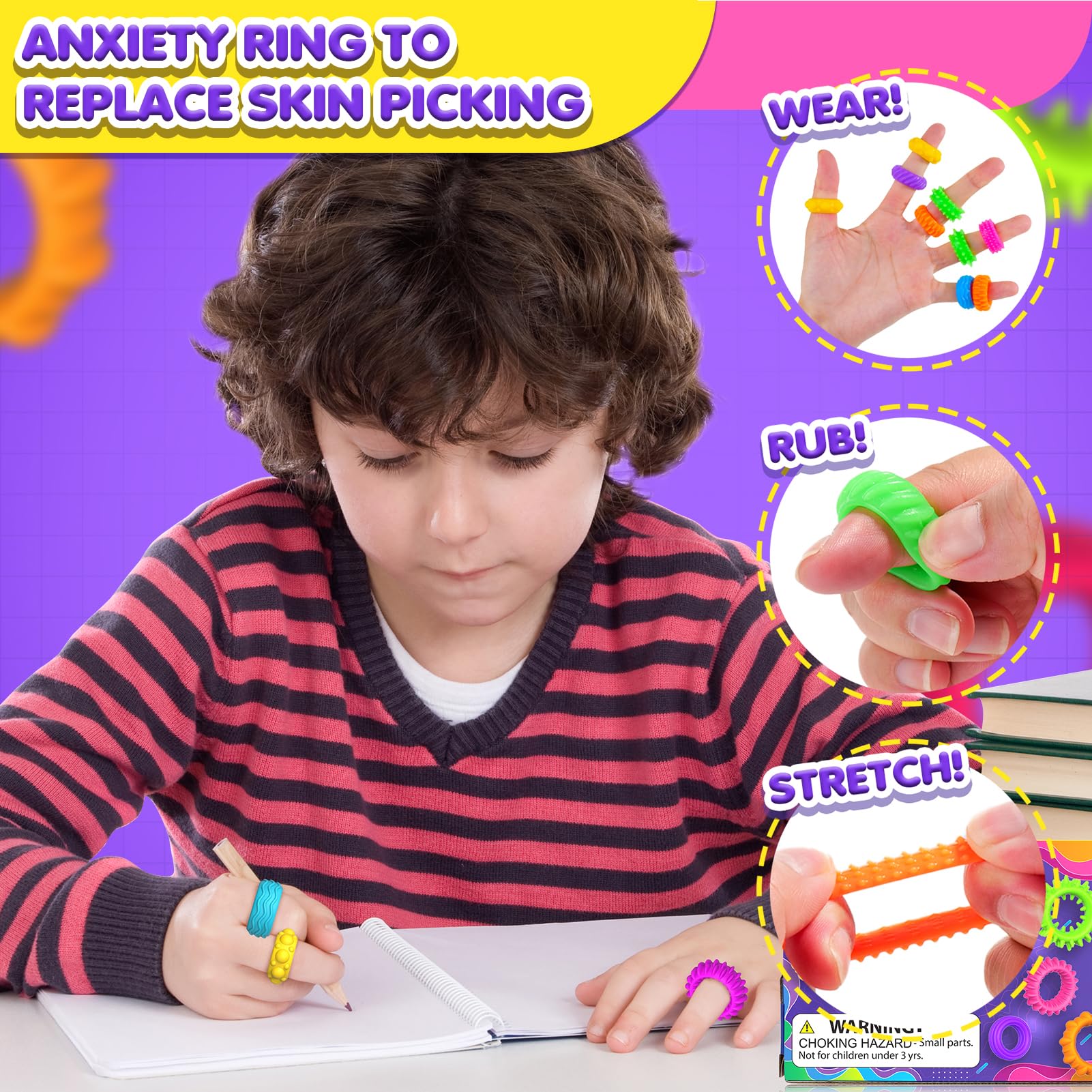 KLT calming rings for children with noise-free design and focus