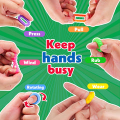 KLT classroom fidget rings shown as bulk packs for prizes and activities.