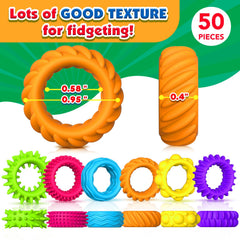 KLT fidget rings in bright colors ideal for classroom rewards and focus.