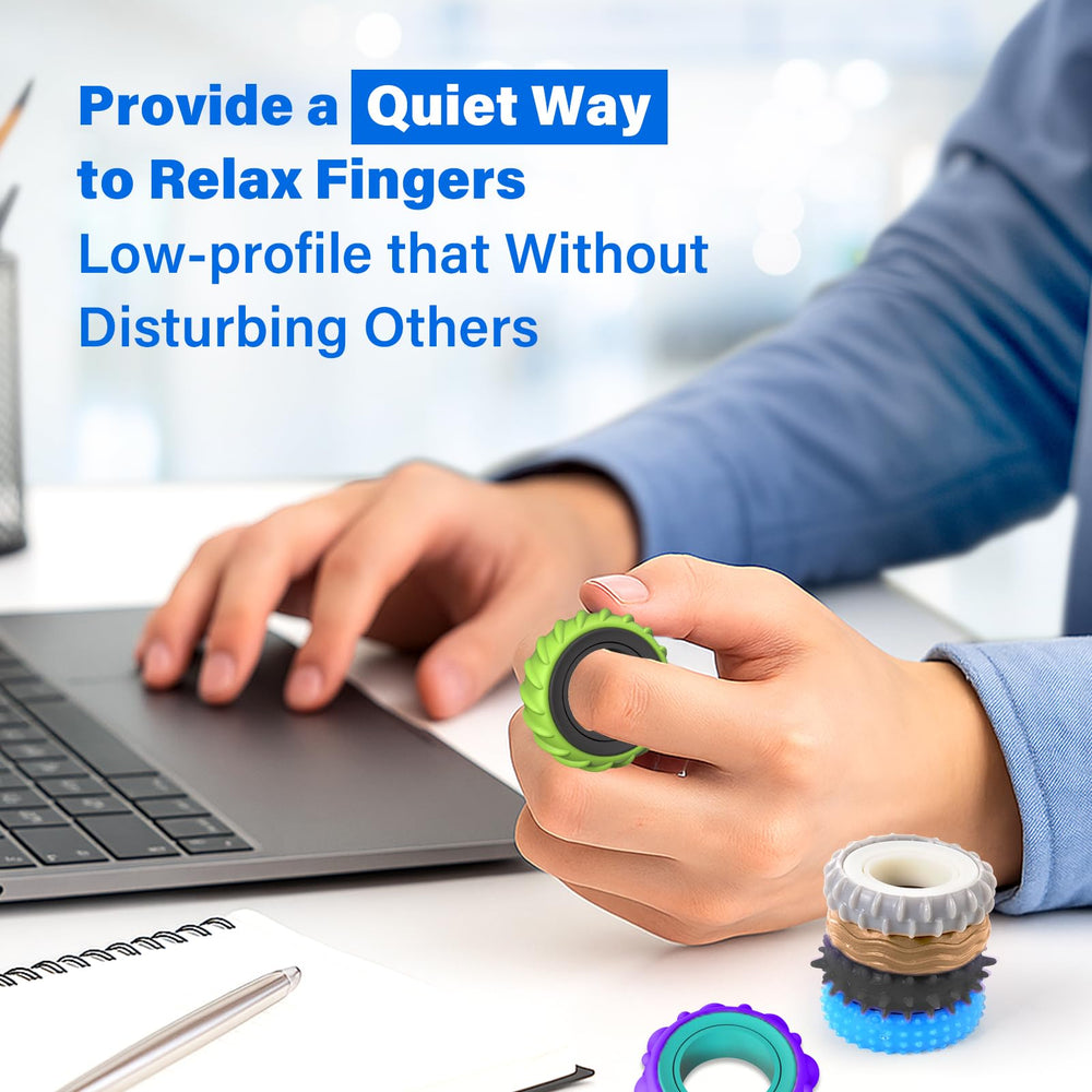 KLT fidget rings silicone-outer-ring soft texture for calming touch
