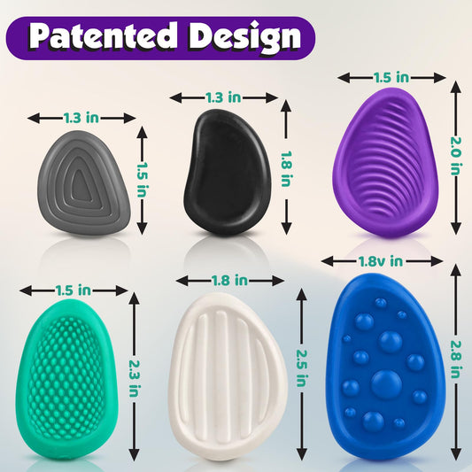 KLT fidget stone close-up texture highlighting tactile bumps for focus