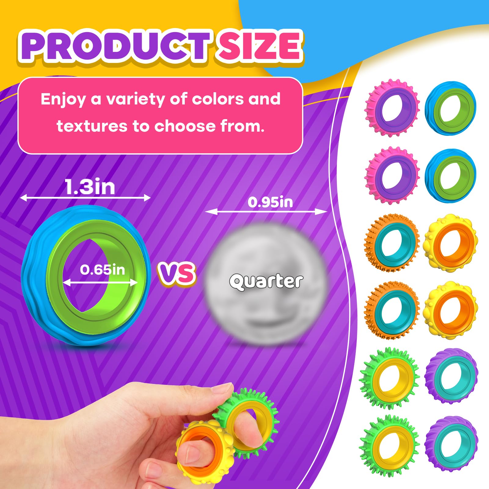 KLT sensory rings silicone outer edges are soft and quiet for discreet use.