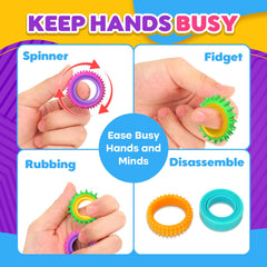 KLT sensory rings close-up of textured surfaces and soft silicone edges.