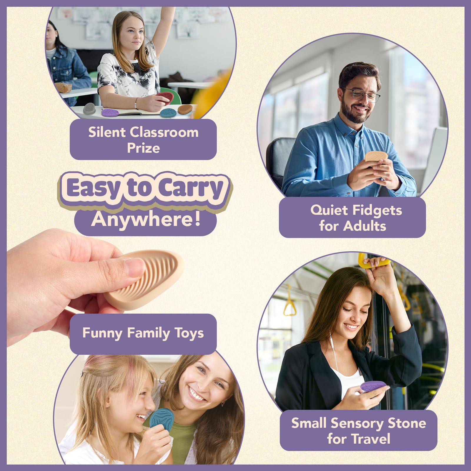 Gift-ready fidget stones pack from KLT for students and adults.
