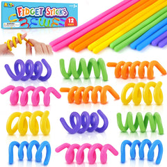 KLT Sensory Sticks 12-pack bendable fidgets for calm focus.