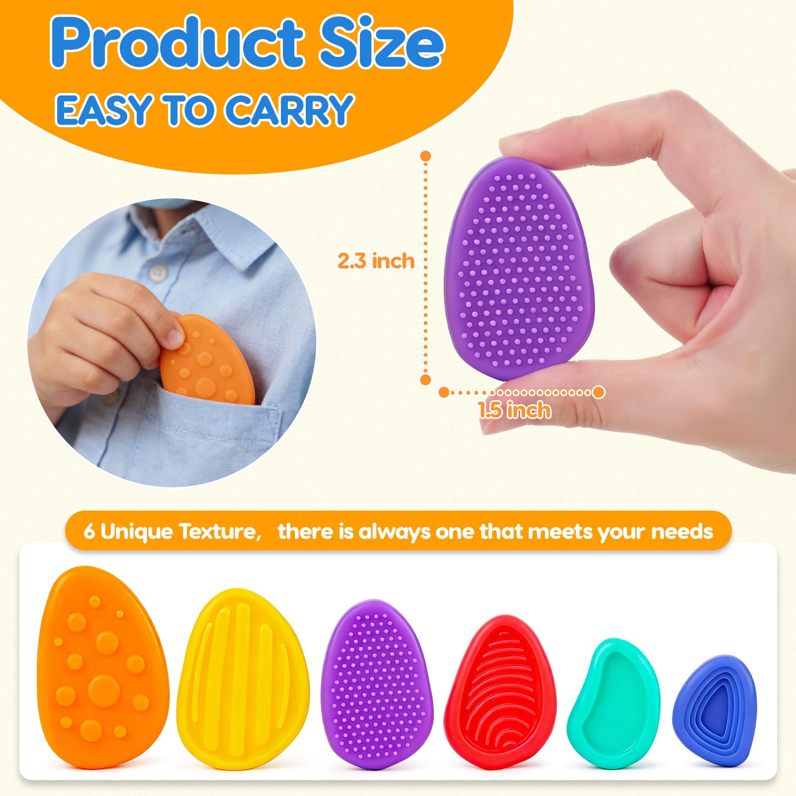 KLT Sensory Stone durable rubber for long-lasting sensory play.