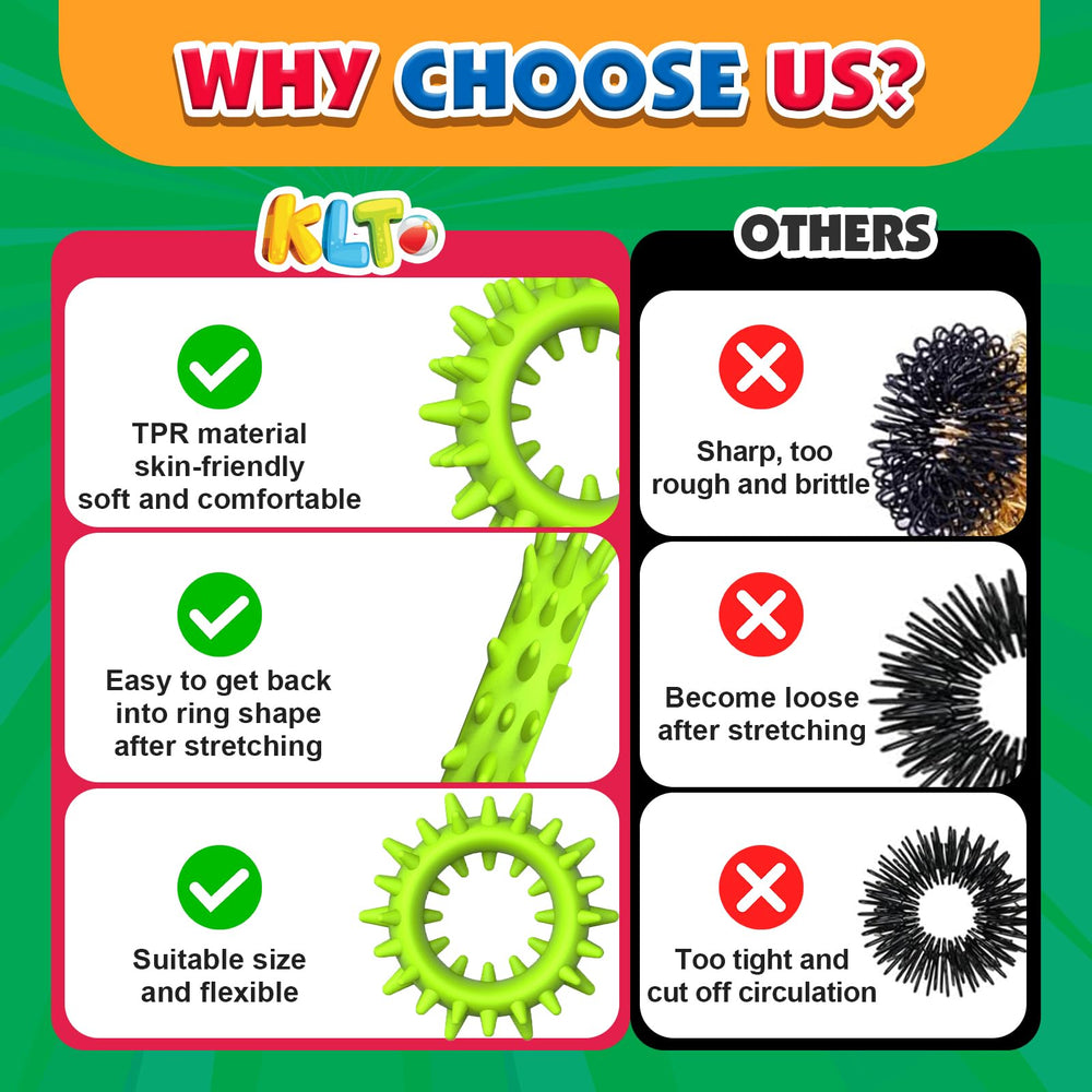 KLT textured silicone rings emphasize durability and easy cleaning for daily use.