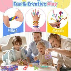 KLT silicone fidget sticks flexible bendable for creative shapes.