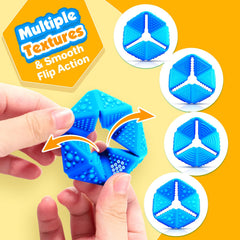 KLT silicone sensory flip cube with textures supports concentration in class.