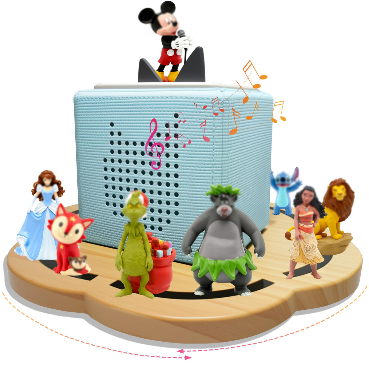KLUNMA 360° rotating Tonies shelf keeps figures organized for storytelling