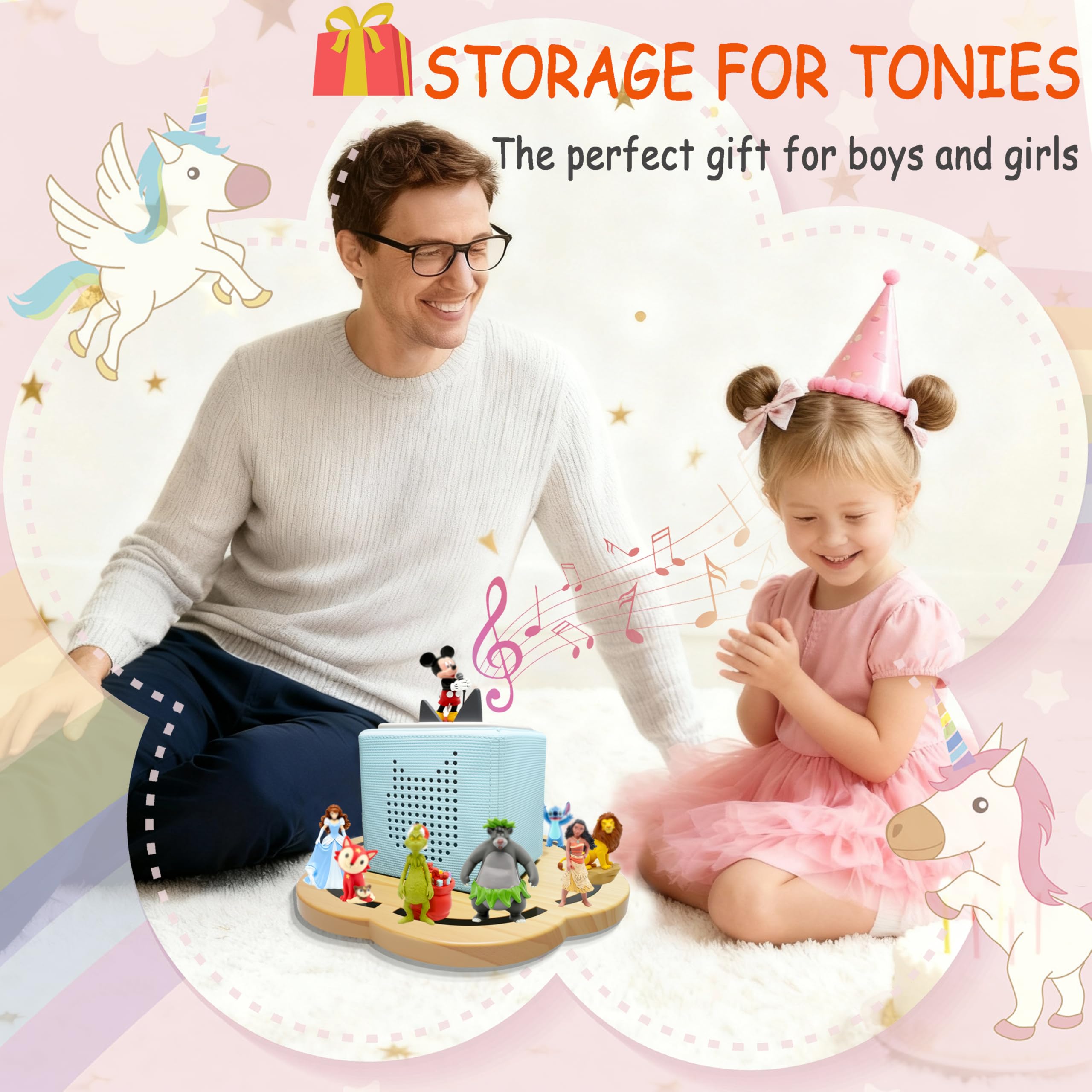 KLUNMA petal-shaped Tonies organizer makes a charming playroom display