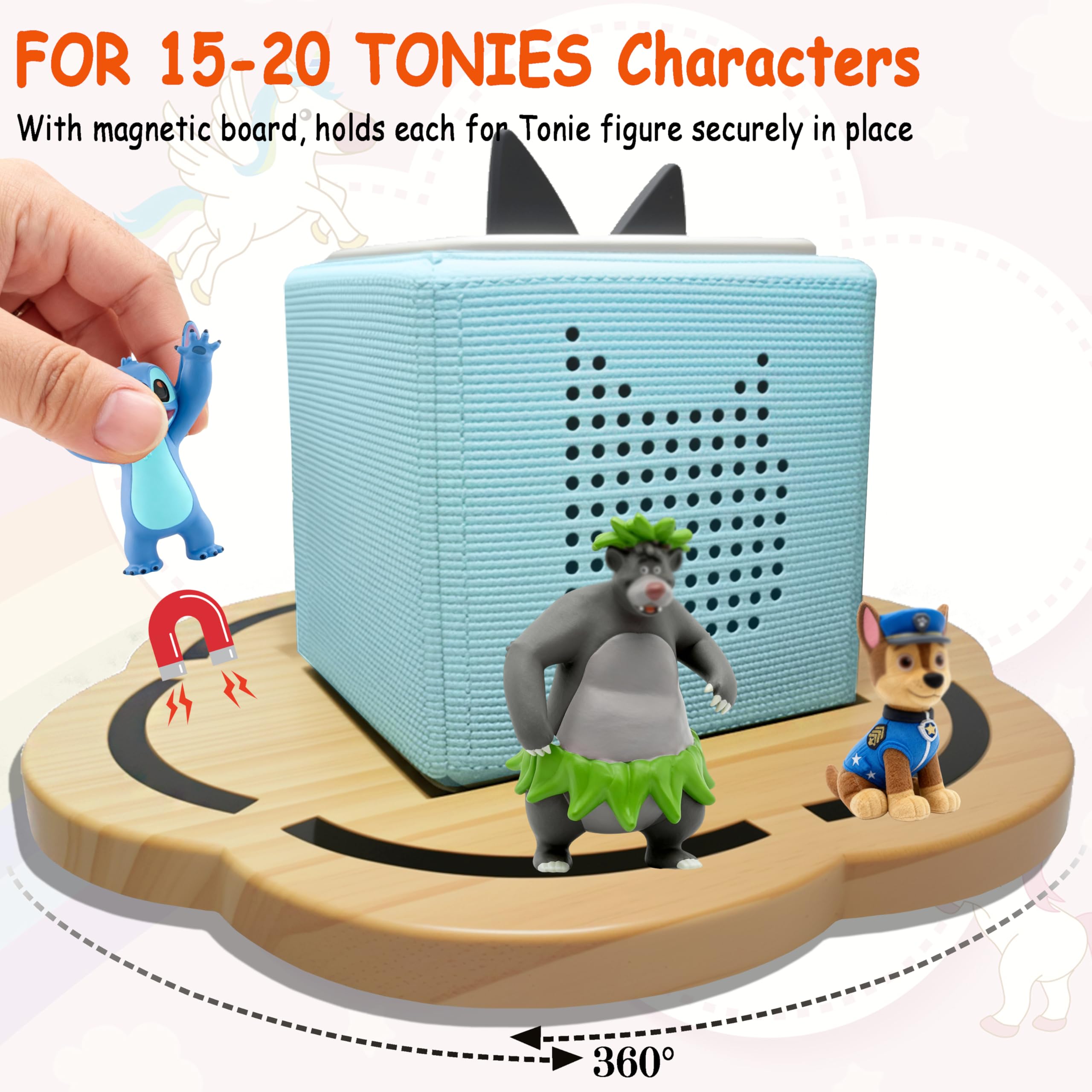 KLUNMA pine wood Tonie storage stand showcases durable materials for kids