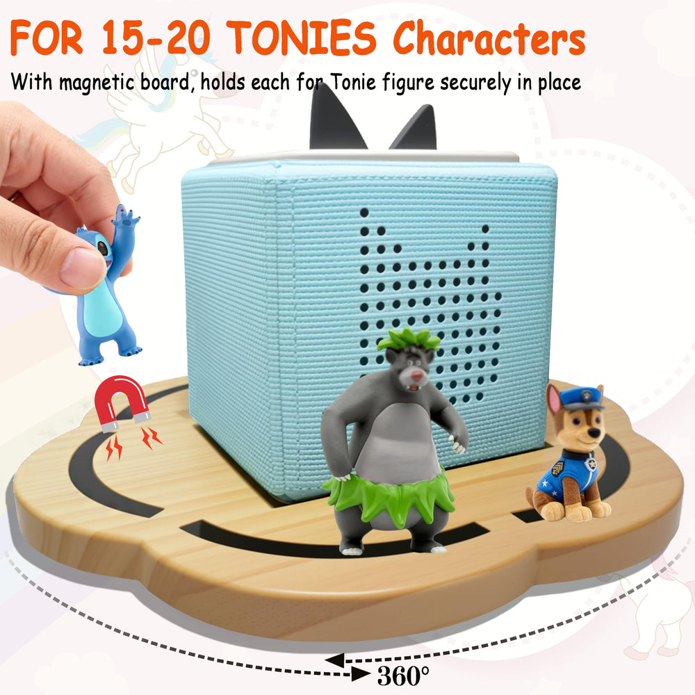 KLUNMA pine wood Tonie storage stand showcases durable materials for kids