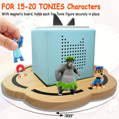 KLUNMA pine wood Tonie storage stand showcases durable materials for kids
