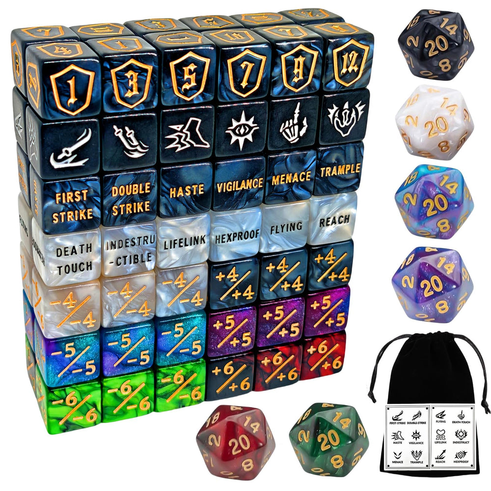 KLURXZGYPTH 90-piece MTG counter dice set for quick reference during matches