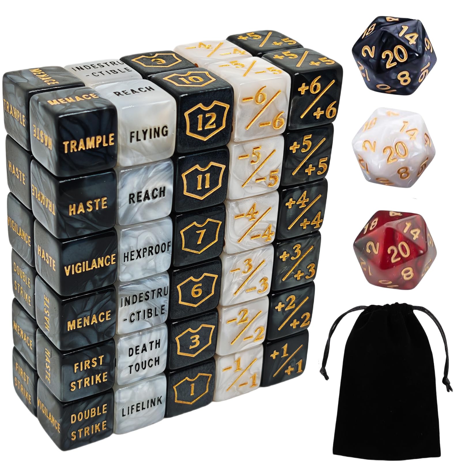 KLURXZGYPTH 63pcs dice set for MTG counters and life tracking on the table