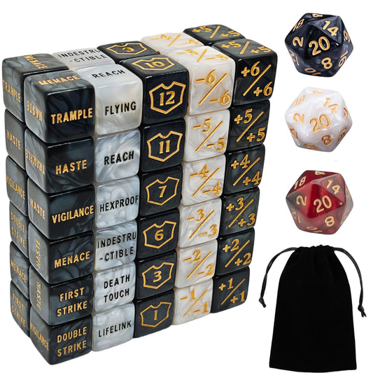 KLURXZGYPTH 63pcs dice set for MTG counters and life tracking on the table