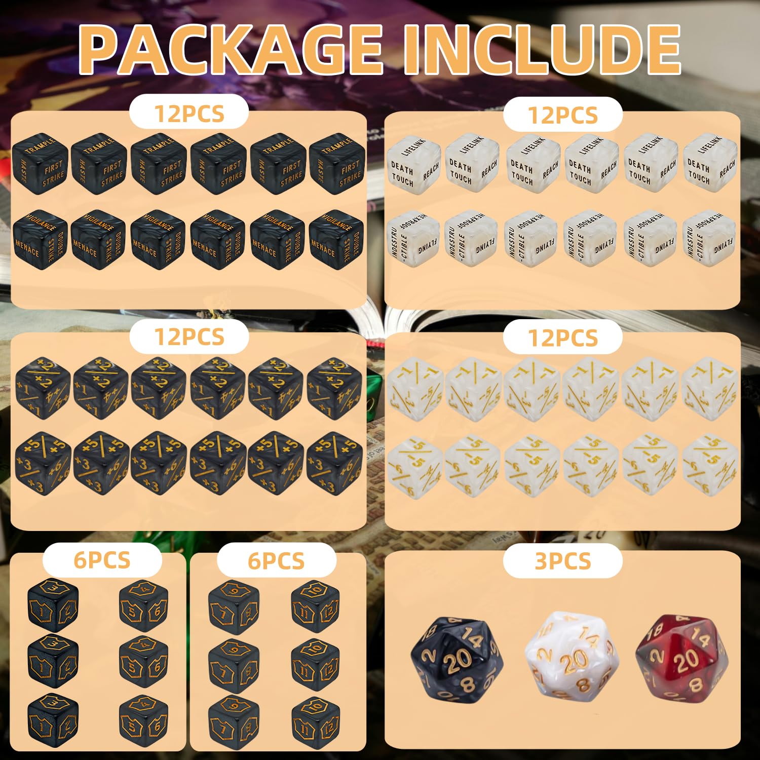 KLURXZGYPTH keyword dice with clear words for quick reference during matches