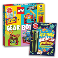 Klutz Lego Gear Bots with eight moving machines for hands-on learning.