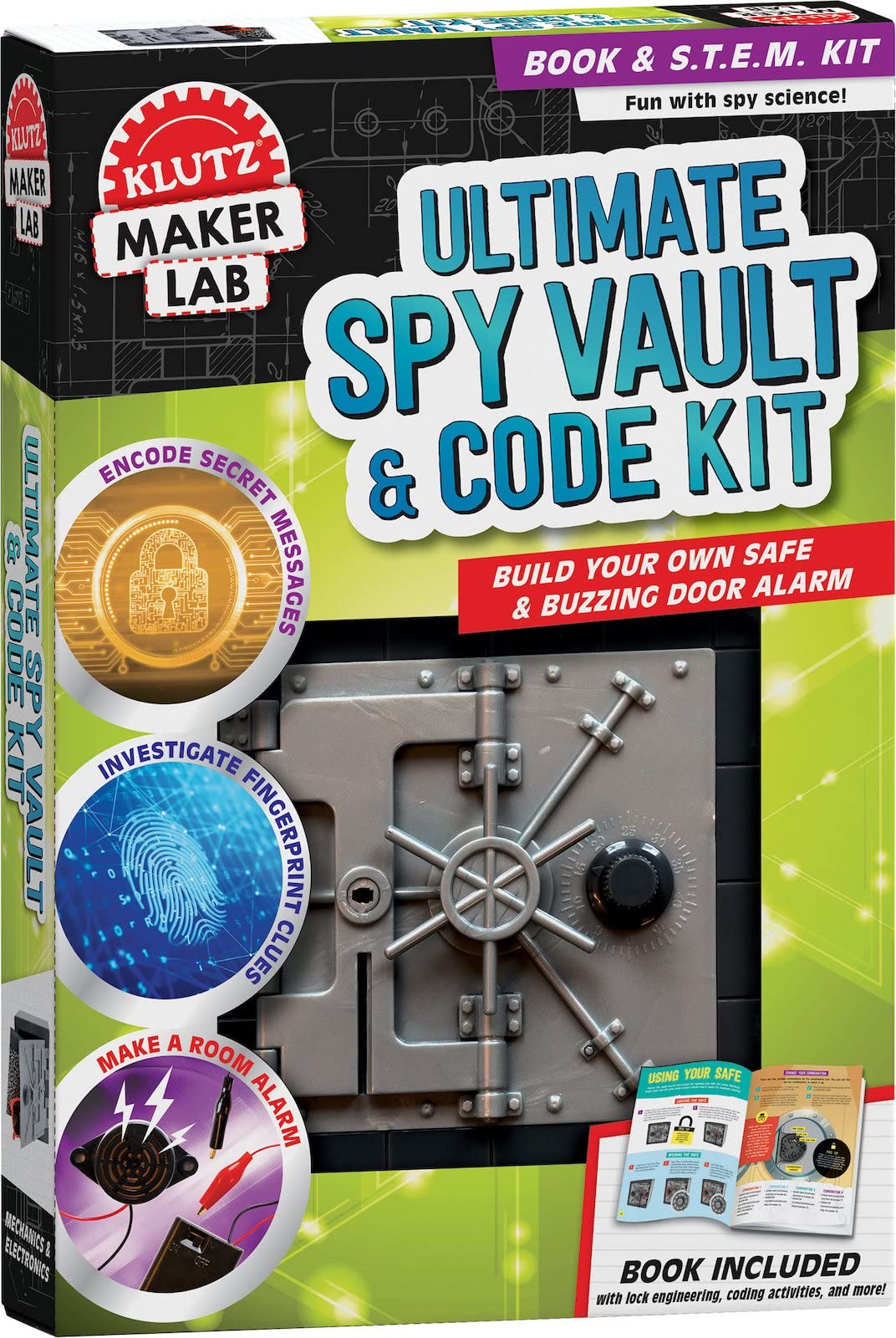 Klutz Maker Lab Ultimate Spy Vault image showing a secure hidden compartment for prized items.