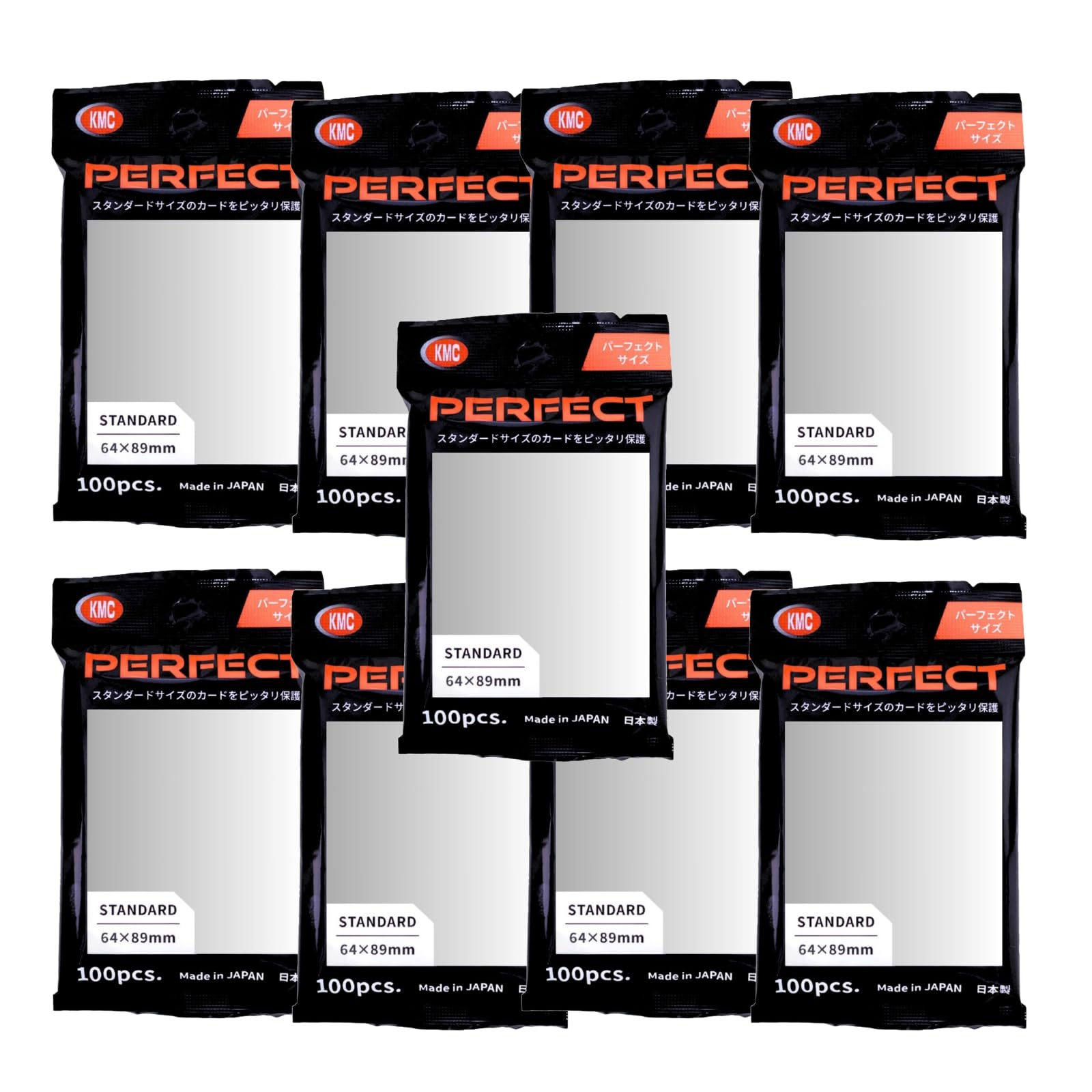 KMC 100 Card Barrier soft sleeves, front view, clear protection for standard cards