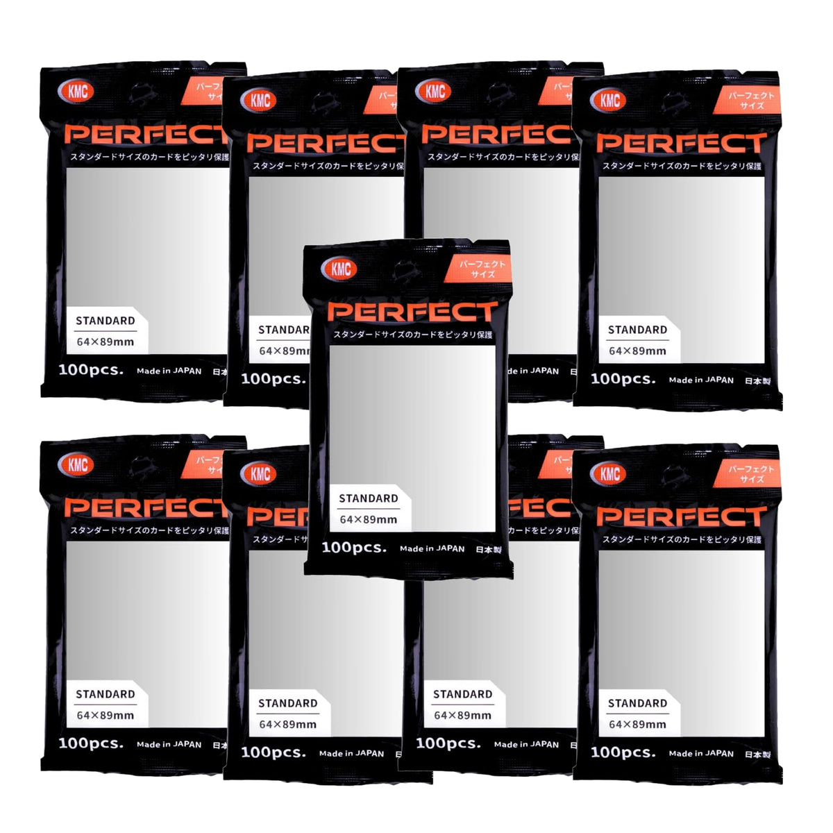 KMC 100 Card Barrier soft sleeves, front view, clear protection for standard cards